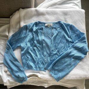 Fleur du Mal Light Blue Button-Front Cardigan